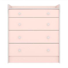 Cômoda Com Trocador Doce Sonho Rosa Acetinado - Qmovi