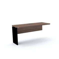 Mesa de Escritório Complemento 120 x 60 cm com Caixa de Tomada PE40 em MDP Cor Walnut Base Preta