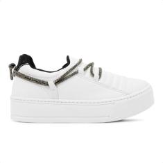 Tênis Ramarim Caixa Alta Slip On Strass Feminino (34, Branco)