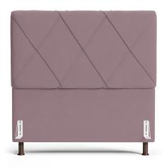 Cabeceira Cama Box Casal Queen Size Mel 160cm Com Frame Veludo Rosê - Desk Design