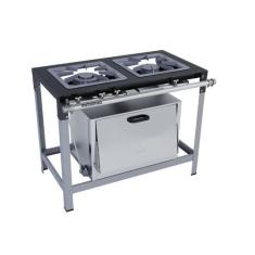 Fogão Industrial 2 bocas 40X40 com Forno Metalmaq, Gás de Botijão (GLP