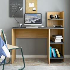 Escrivaninha Link Artely, Carvalho e Grafite