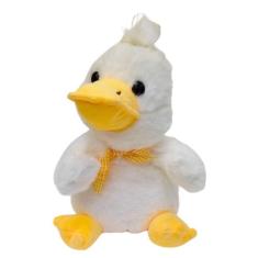 Pato De Pelúcia Branco Laço Patinho Macio Fofinho 20Cm - Ap Toys