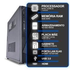 Computador Desktop, Intel Core I5 7º Geração, 8GB RAM, HD SSD 480GB, C