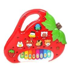 Brinquedo Piano Teclado Infantil Bichos Musical Moranguinho - toys