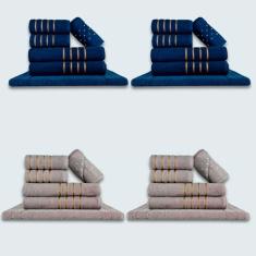 Jogo De Toalhas 24 P?s Cole??o Montreal 100% Algod?o Az+cz