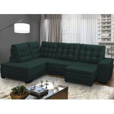 Sofá Chaise Canto 5 Lug Retrátil Reclinável 2,85x2,05 Mola Bonnel Pill