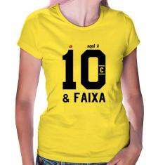 Baby Look Aqui é 10 e Faixa - Foca na Moda, Amarelo, G