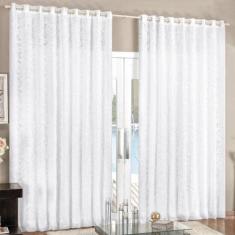 Cortina 2 Mt Sala Quarto Renda com Voal para Trilho Suisso Baratissima