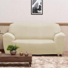 Capa para Sofá 2 e 3 lugares de Malha Alto Padrão - Creme - Charme do 