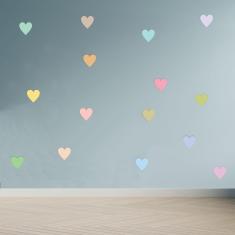 Adesivo Infantil Corações Tons Pastéis Coloridos 55 Un