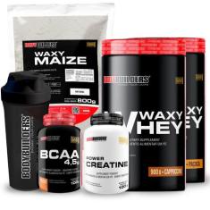 KIT 2x Whey Protein Waxy Whey 900g + BCAA 4,5 100g + POWER Creatina 10