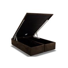 Cama Box Baú King Universal Suede Brown (186x198x39) - Ortobom