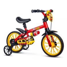 Bicicleta Infantil com Rodinhas Aro 12 Mickey Nathor