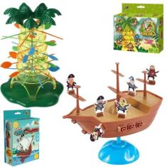 Kit 2 Jogos Navio Pirata Cada Macaco no Seu Galho Brinquedo - zein
