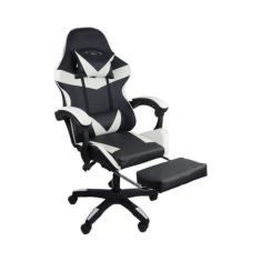 Cadeira Gamer Stillus Ergonômica Com Apoio Para Os Pés Preto E Branco 