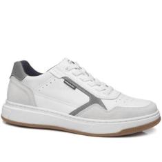 Tênis Casual  Pegada Masculino em Couro Branco 111704-02-Masculino