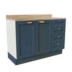 Balcão para Pia 120cm Arizona Cabecasa Madeiramadeira Branco/azul