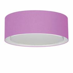Plafon Duplo Cilíndrico Md-3037 Cúpula Em Tecido 60x25cm Lilá