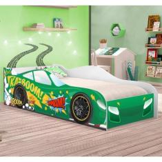 Cama Carro Kaboom Verde Solteiro