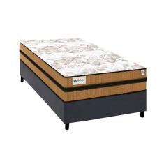  Cama Box Solteiro: Colchão Molas Ensacadas Plumatex MasterPocket Smart Milano + Base CRC Courano Gray(88x188)