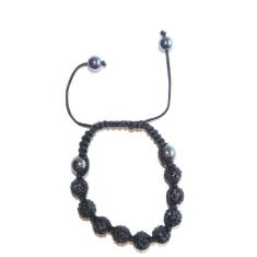 Pulseira Feminina Shamballa Cristal Preto