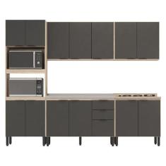Cozinha Modulada Firenze FHR001 Avena Touch Grafito - Demóbile - Demob