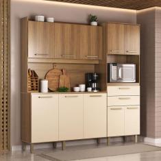 Cozinha Compacta 200cm 10 Portas e 2 Gavetas com Tampo 355 Luciane Móv