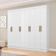 Guarda-Roupa Casal Liberdade 8 Portas 4 Gavetas Branco - Pnr Móveis, B
