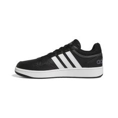 adidas Tênis de basquete masculino Hoops 3.0, preto/branco/cinza, tamanho 42, Preto/branco/cinza, 41