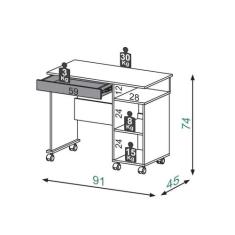 Mesa para Computador Escrivaninha 01 Gaveta Grafite - DROSSI