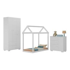 Quarto Infantil com Cama Montessoriana Algodão Doce Multimóveis Mx4267 Branco