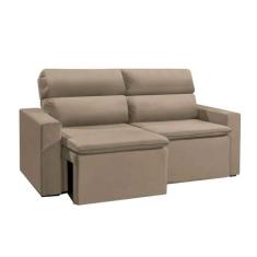 Sofá 3 Lugares Retrátil e Reclinavél Hanôver Suede Bege 180 cm - Mobly