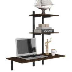 Escrivaninha Suspensa Industrial Mykonos Preto/imbu - Moveis Arapongas