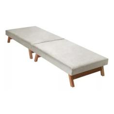 Cama Dobrável Portátil C/Pés de Madeira - Solteiro - Mega, Areia