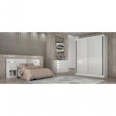 Guarda Roupa Solteiro Toledo 2 Portas de Correr 3 Gavetas 100% MDF Toledo-branco Móveis Novo Horizonte