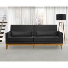 Sofá Living 3 Lugares Julie 200cm Nabas Estofados Preto