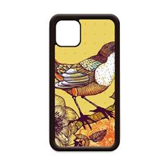 Capa de desenho adorável de flores de pássaros para iPhone 12 Pro Max para Apple Mini Mobile Case