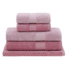 Jogo Toalhas Banho Buddemeyer 5p Fio Penteado Rosa 0121