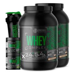 KIT 2x Whey Protein Complex 900g + BCAA 100g + Creatina 100g + Coqueteleira - Original Nutrition-Unissex