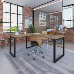 Escrivaninha em L Yon Diretor 150x70x75 Vermont/Preto