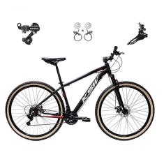 Bicicleta Aro 29 Ksw Xlt 24v K7 Câmbios Shimano Freio Hidráulico Garfo Trava Pneu Faixa - Preto/vermelho/branco Tam.19