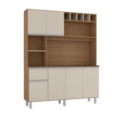 Cozinha Compacta Alice Com 6 Portas 1 Gaveta Cor Carvalho Off White Po