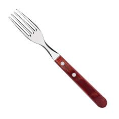 Garfo de Mesa Tramontina Churrasco com Lâmina em Aço Inox e Cabo de Madeira Tratada Polywood Vermelho