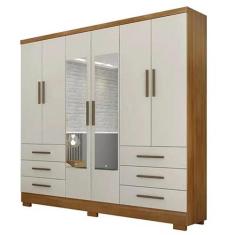 Guarda Roupa Encant com Espelho Casal 6 Portas 6 Gavetas Novo Horizont