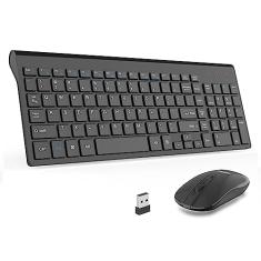 LeadsaiL teclado sem fio e mouse combo, mouse sem fio USB e conjunto de teclado de computador, compacto e silencioso para Windows Laptop, desktop, PC