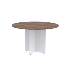 Mesa Reunião Redonda Mrr1100p25pp Walnut/Branco