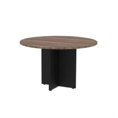 Mesa Reunião Redonda Mrr1100p25pp Walnut/Preto