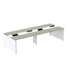 Mesa de Plataforma Dupla para 4 Pessoas Corporativa 120x140/4p Nogueira Casablanca/Branco