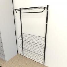 Kit Para Closet Com 6 Peças Regulável 100x200 Cm Cor Preto